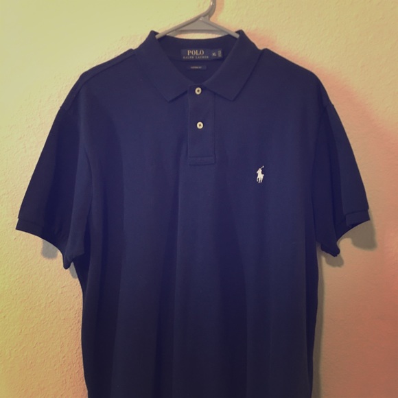 white polo shirt with blue horse